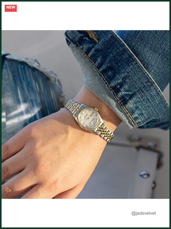 Women\'s Stainless Steel Crystal Accent Bracelet Watch with Mother-of-Pearl Dial main image 5